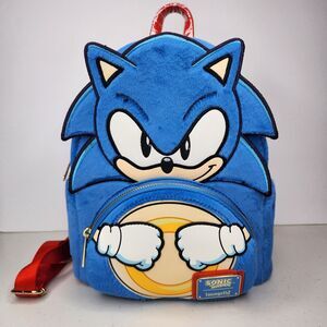 Loungefly Sonic the Hedgehog Classic Cosplay Blue Plush Mini Backpack
